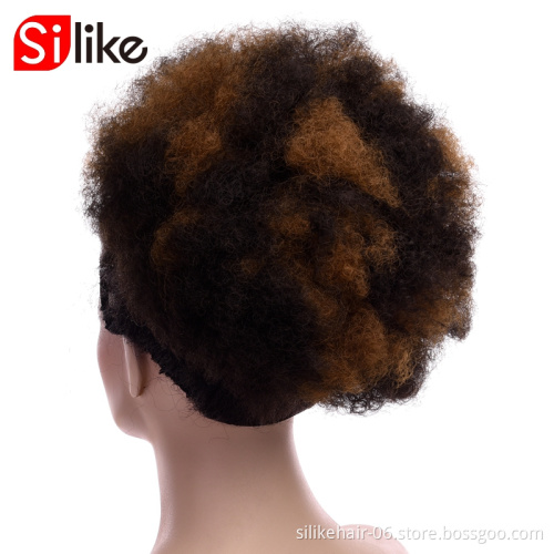 Chignon hairpiececlip in Bun hair for black women Hot style Synthetic Afro Afro puff Short Ponytail Kinky Curly Buns cheap hair